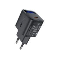 Зарядное устройство 1xUSB-C 20W Gan A113 Fast Charger + USB-C cable with digital display black Acefast