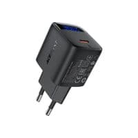 Зарядное устройство 1xUSB-С 30W with digital display Gan A115 Black Acefast