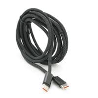 Кабель Type-C - Type-C (чоловічий - чоловічий), PD100W, довжина 2.0 м, плетений, чорний, коробка