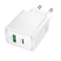 СЗУ 110-240V HOCO CS112A USB-C+USB, 30 Вт, білий, коробка