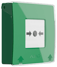 Бездротова настінна кнопка для активації пожежної тривоги Ajax ManualCallPoint Green