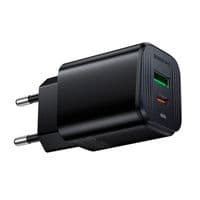 СЗУ BOROFONE BAS83A, 1xUSB+1xUSB-C, PD20W+QC3.0, кабель 1м, Чорний, Коробка