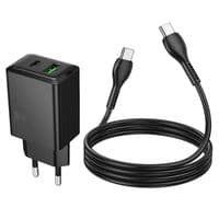 Набор СЗУ HOCO N71 + кабель Type-C / Type-C 1xUSB+1xUSB-C, PD30W+QC3.0, кабель 1м, Black, Box