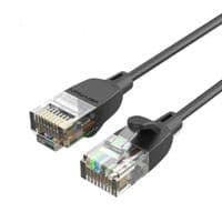 Патч-корд 1м, UTP cat 6A RJ-45 slim black Vention (IBIBF)