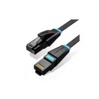 Патч-корд 1м, UTP cat 6 RJ-45 flat black Vention (IBJBF)