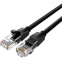 Патч-корд 1.5м, UTP cat 6 RJ-45 flat black Vention (IBJBG)