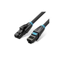 Патч-корд 10м, UTP cat 6 RJ-45 flat black Vention (IBJBL)