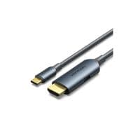 Кабель мультимедийный USB-C to HDMI M 1.5m 4K60Hz + USB-C F Power Gray Vention (ABLHG)