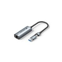 Перехідник USB-C + USB-A to RJ45 Ethernet 2500Mbps gray Vention (CFUHB)