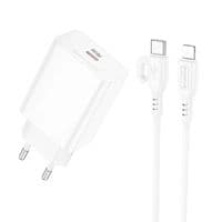 Набір BOROFONE BA21A Pro СЗУ 1xType-C+ кабель Type-C/Lighting, 20W, 1м, White, Blister