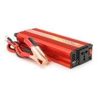 Инвертор напряжения YT47939 2000ВА(1200Вт), 12 / 220V, approximated, 1 универсальная розетка, клем + крокодилы, Red, Box