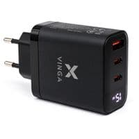 Зарядное устройство Vinga 2xUSB-C+USB-A Display 65W (VCR65ACCDB)
