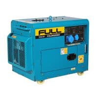 Генератор дизельный FULL FDL9000SC, 1-фазный 230V, 50Hz, 8.5kVA / 6.8kW, бак 12,5 л, расход 2 л / час, пуск: ручной / стартер (без АКБ), 900х520х700 мм, 160 кг