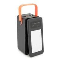 Зовнішній акумулятор Voltronic S28 під 28х18650, світлодіодний дисплей, вихідна потужність: 22.5 Вт, 3 кабелі (Micro-USB, Type-C, Lightning), ПВХ, фонарь, чорний, БОКС