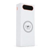 Зовнішній акумулятор Voltronic L16 під 16х18650, Бездротова зарядка, Цифровий дисплей, Вихідна потужність: 22.5+15W, USB+USB-C, ПВХ, фонарь, Білий, КОРОБКА
