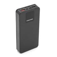 Зовнішній акумулятор Voltronic ET6 під 6х18650, цифровий дисплей, вихідна потужність: 22.5 Вт, 4 кабелі (USB, Micro-USB, Type-C, Lightning), ПВХ, фонарь, чорний, БОКС