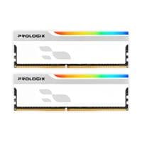 Пам'ять 16Gb x 2 (32Gb Kit) DDR4, 3600 MHz, Prologix Onyx RGB, White, 18-22-22-42, 1.35V, з радіатором (PRO32GB3600YWR4K)