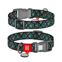 Нашийник для тварин WAUDOG Nylon з QR адресником "Луска" пластиковий фастекс M (281-0179)
