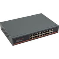 Комутатор HiSmart PoE 16x Gigabit PoE + 2x Gigabit UPLINK, 250 Вт