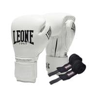 Боксерські рукавички Leone GN111 The Greatest White 16 унцій (бинти в комплекті) (GN111_White_16oz)