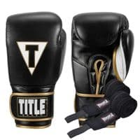 Боксерські рукавички Title Boxeo Mexican Leather Quatro Black/White 14 oz (BATGE4 14 oz BK/WH)