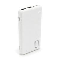 Зовнішній акумулятор XO-PR251 10000mAh з підсвіткою, вхід: 5V / 2.4A (Type-C, MicroUSB), вихід: 5V / 3A (Type-C, 2-USB-А), пластик, білий