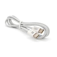 Кабель Type-C to Type-C (male to male) XO-NB-Q273, Підтримка SIC, QC3.0, PD до 60Вт, 480Mbps, довжина 1.0м, обплетення, White, Box