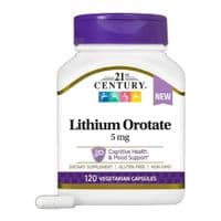 Витаминно-минеральный комплекс 21st Century Lytyy orotat, 5 mg, Lithium Orotate, 120 vegetaryanskych kapsul (CEN28133)