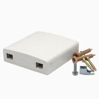 Абонентська розетка FTTH, для 2xSC simplex/ LC duplex, з кріпленням для 3мм патчкорду без заглушок, біла