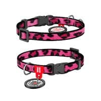 Ошейник для животных WAUDOG Nylon с QR адресником "Леопард розовый" для кошек XS (278-0189)