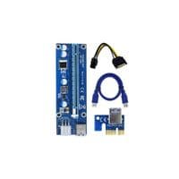 Райзер Dynamode PCI-E x1 до 16x 60 см Кабель USB 3.0 SATA до 6Pin Power v.006C Синій