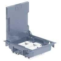 Люк Legrand напольный, глубина 75-105 мм, неукомплект 12 модулей, крышка сталь, серый