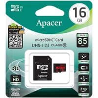 карта памяти APACER microSDHC 16GB UHS-I U1+adapter (R85MB/s)