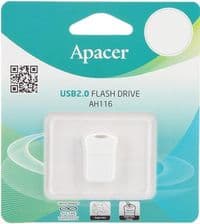 USB флеш накопичувач Apacer 32GB AH116 White USB 2.0 (AP32GAH116W-1)