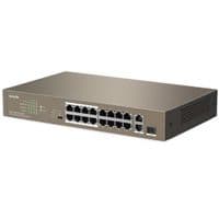 Комутатор TENDA TEF1118P-16-150W 16xFE PoE, 1xGE, 1xSFP, Rackmount, Некерований