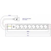 Силовий блок Conteg 19" 1U 8xSchuko, вилка C14, кабель 2м (DP-RP-08-SCHUF-IEEC14/S)