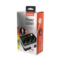 Мережевий фільтр живлення ColorWay CW-CHЕ36B, 3 розетки/6USB Black 1.8M (CW-CHE36B)