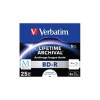 Диск BD-R Verbatim DL 50Gb 6x Jewel Case 5шт M-Disc Archival Media (43823)