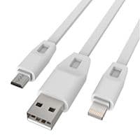Дата кабель Drobak USB 2.0 - Micro USB/Lightning 2А (DR-1622) (White) 1,0м (219092)