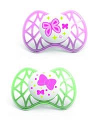 Пустушка симетрична Nuvita Air 6м+ 2шт. для дівчинки NV7081 Pink