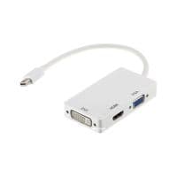 Адаптер PowerPlant (CA910946) miniDisplayPort(Thunderbolt)-HDMI, DVI, VGA, 0.2 м, White
