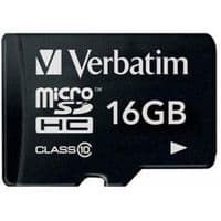 Карта памяти Verbatim microSDHC16ГБ (класс 10) с адаптером