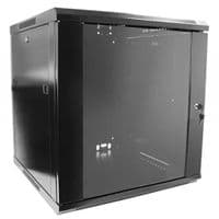Шафа настінна Hypernet 12U 19" 600x450, скляні двері, чорний (WMNC-12U-FLAT-BLACK)