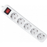 Сетевой удлинитель Defender S550 5.0 m 5 роз switch white (99243)