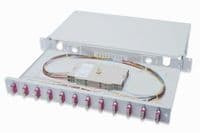 Оптична панель DIGITUS 19' 1U, 12xSC duplex, Incl, Splice Cass, OM4 Color Pigtails, Adapter