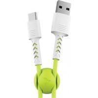 Дата кабель USB 2.0 AM to Type-C 1.0m Soft white/lime Pixus (4897058531169)