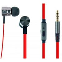 Вакуумні навушники з мікрофоном MHS-EP-LHR, металевий корпус, чорний колір