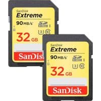 Карта памяти SanDisk Extreme SDHC Card 32GB 90MB/s V30 UHS-I U3 2-pack