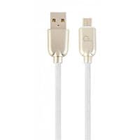 Кабель micro USB 2.0 A-папа/Micro B-папа, премиум, 2.1А Cablexpert CC-USB2R-AMmBM-1M-W