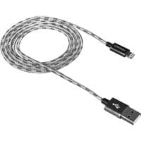 Кабель CANYON Lightning USB Cable for Apple, braided, metallic shell, 1M, Dark gray